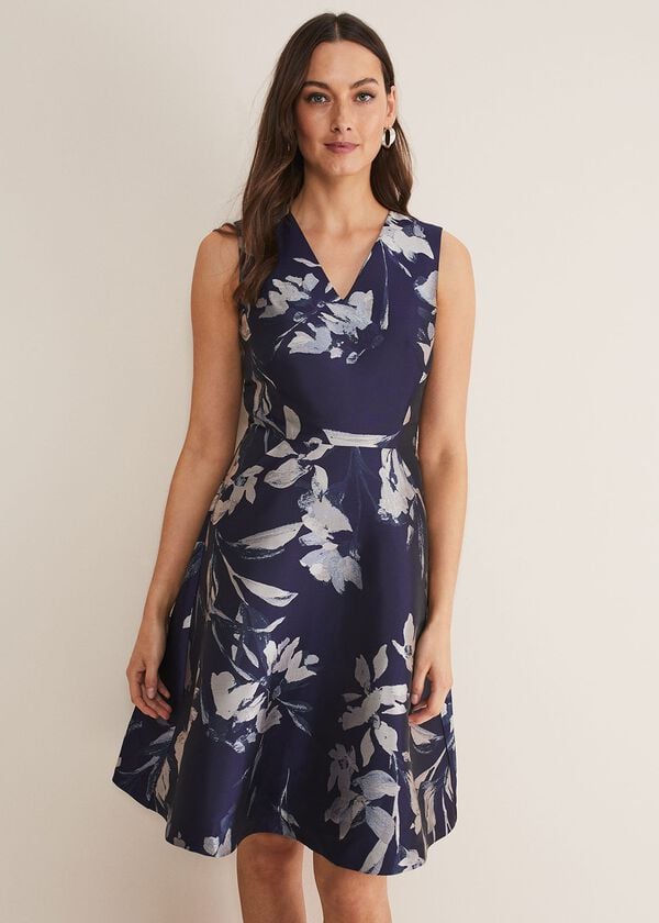 Phase Eight Cassy Jaquard Floral Midi Dress