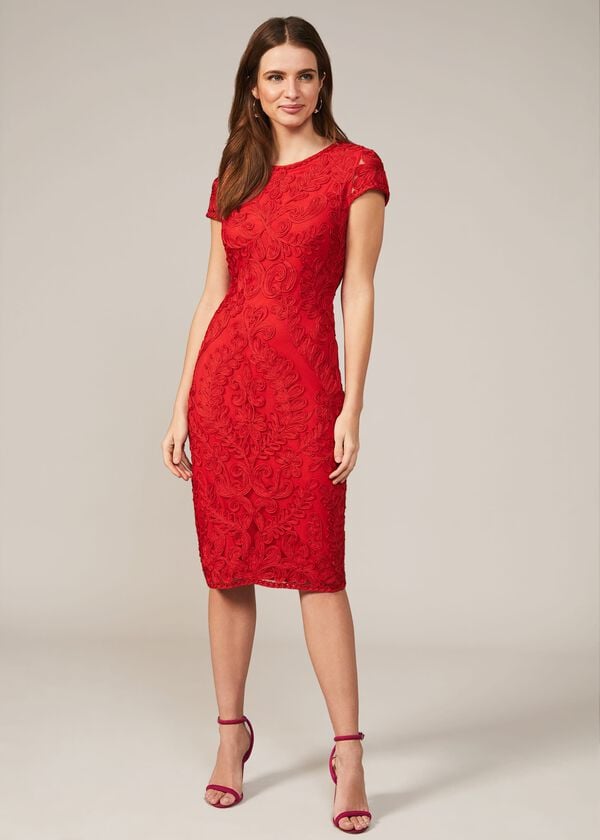 Phase Eight Cat Tapework Lace Fitted Dress