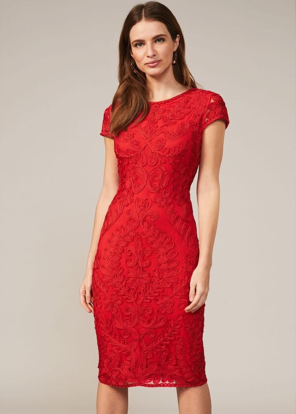 phase eight Cat Tapework Lace Fitted Dress