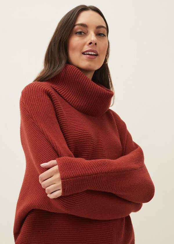 Phase Eight Cathelene Cowl Neck Knit Dress