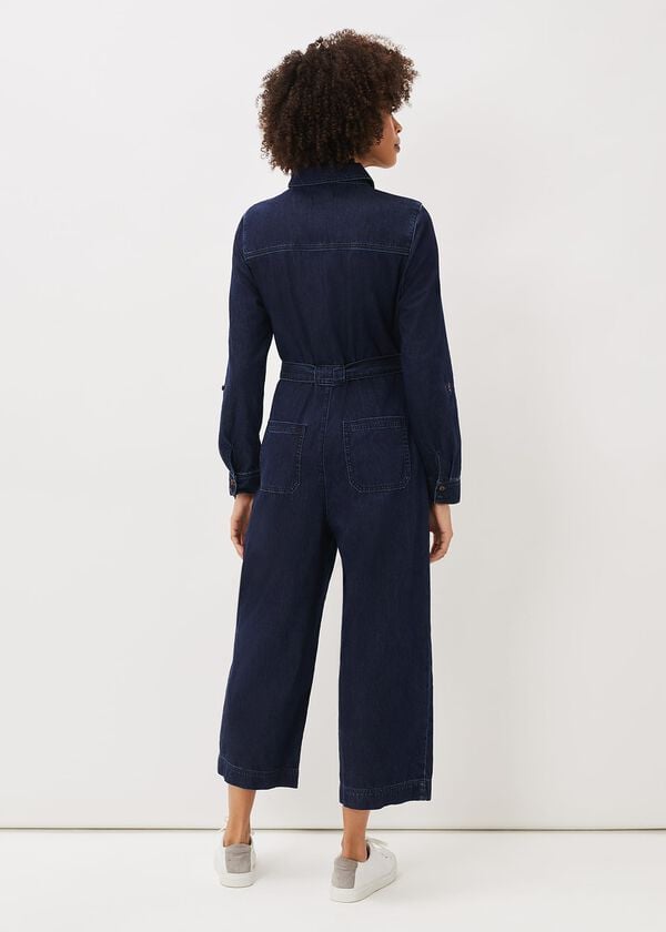 Phase Eight Cecile Denim Wide Leg Jumpsuit