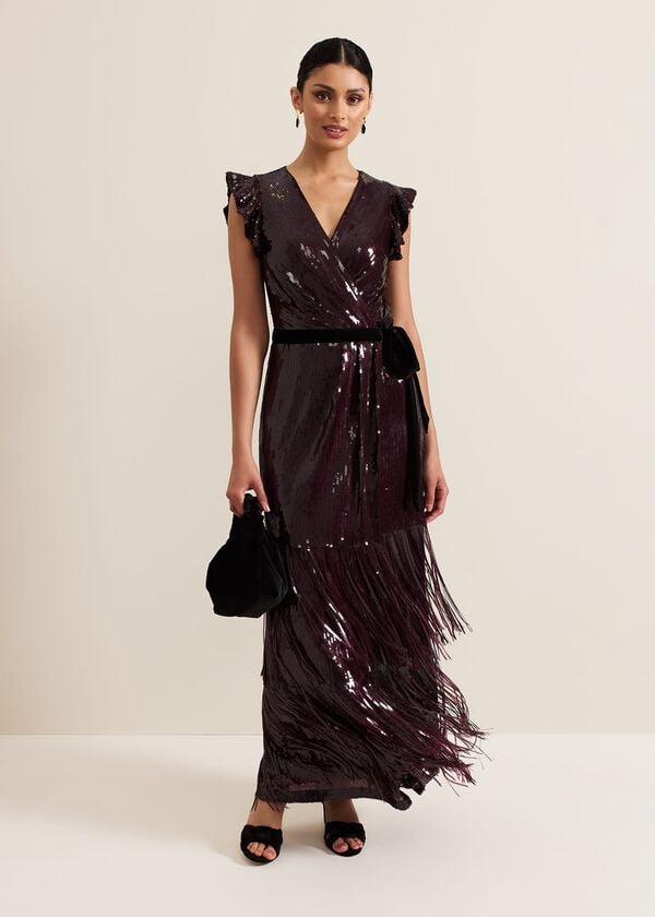 Phase Eight Chanai Sequin Wrap Maxi Dress