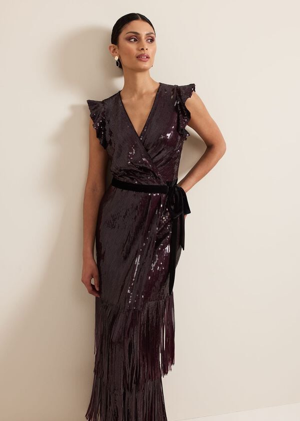 Phase Eight Chanai Sequin Wrap Maxi Dress