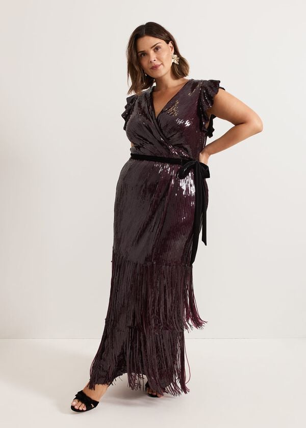 phase eight Chanai Sequin Wrap Maxi Dress