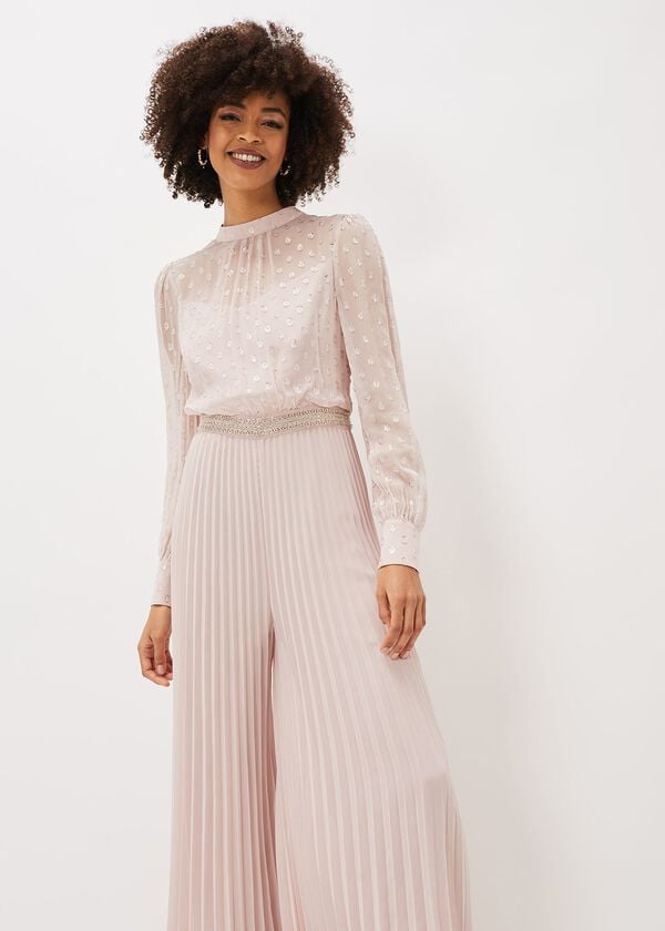 Phase Eight Charley Pleated Spot Print Jumpsuit