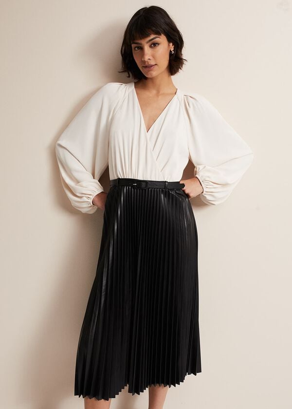 Phase Eight Charlotta Faux Leather Midi Dress