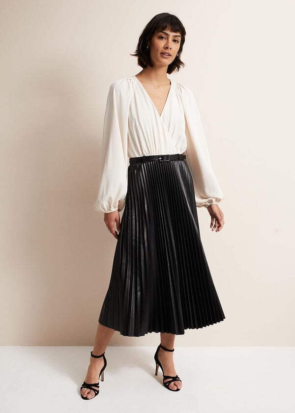 phase eight Charlotta Faux Leather Midi Dress