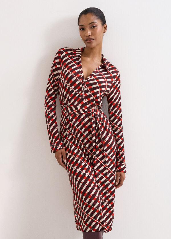 Phase Eight Check Midi Dress