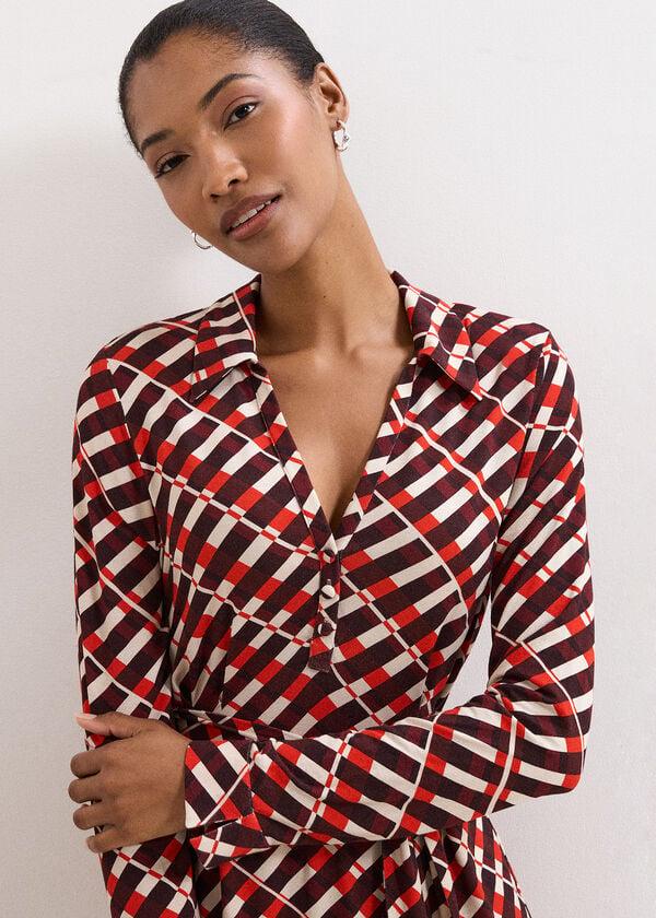 Phase Eight Check Midi Dress