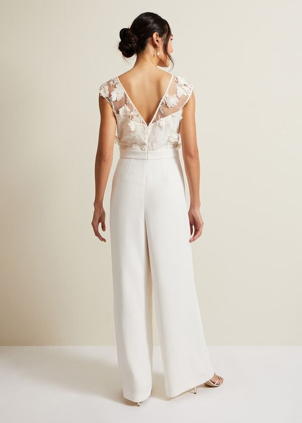 Phase Eight Cherie Bridal Floral Textured Jumpsuit
