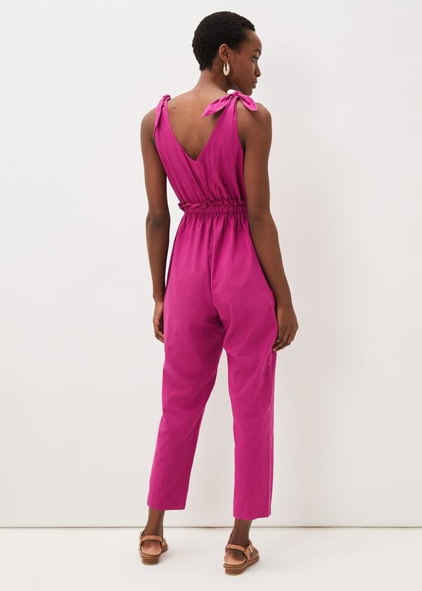 Phase Eight Chessie Linen Tie Jumpsuit