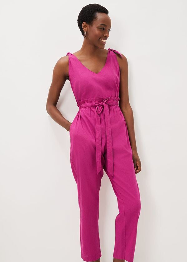 Phase Eight Chessie Linen Tie Jumpsuit
