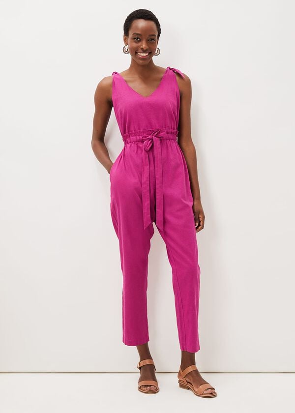 phase eight Chessie Linen Tie Jumpsuit