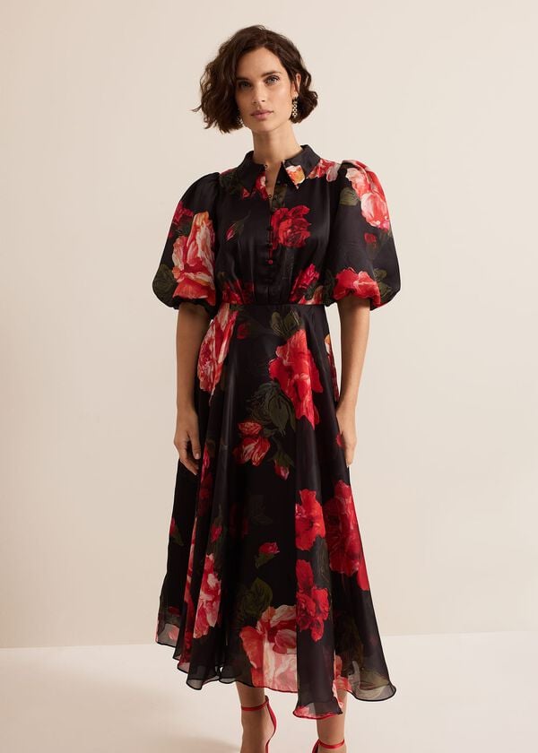 Phase Eight Cilla Floral Shirt Midi Dress
