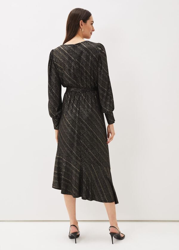 Phase Eight Clairette Asymmetric Sparkle Dress