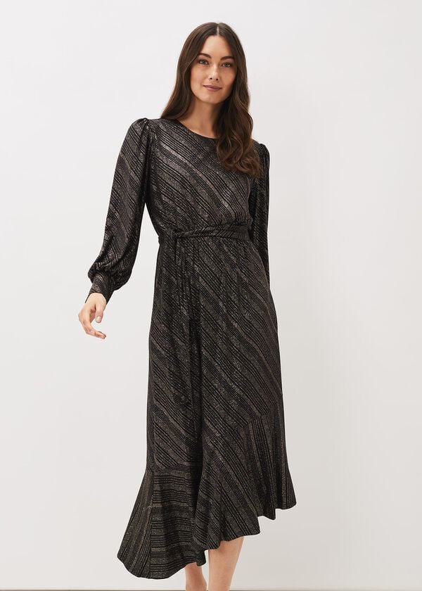 Phase Eight Clairette Asymmetric Sparkle Dress