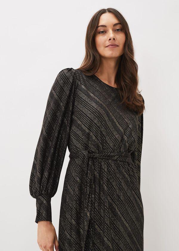 Phase Eight Clairette Asymmetric Sparkle Dress
