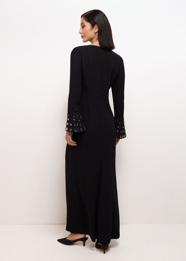 Phase Eight Claria Black Jewelled Maxi Dress