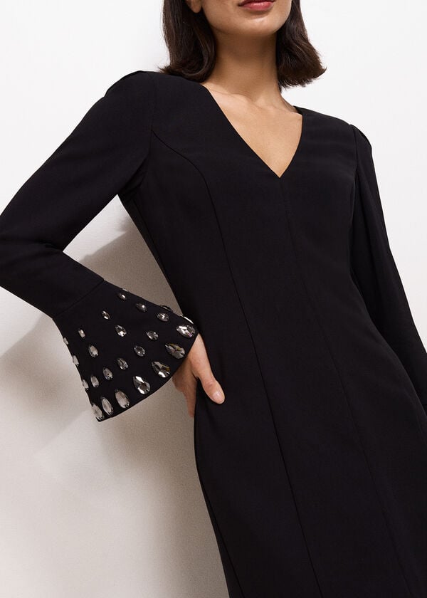 Phase Eight Claria Black Jewelled Maxi Dress