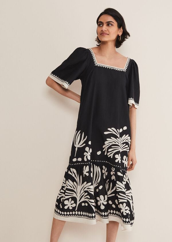 phase eight Claria Linen Midi Dress