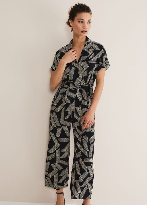 Phase Eight Constance Abstract Wide Leg Jumpsuit