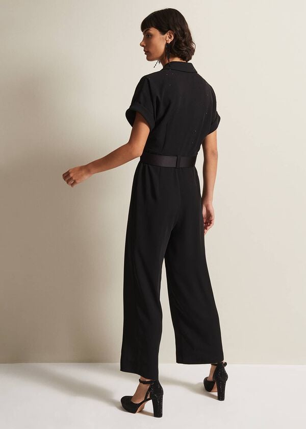 Phase Eight Constance Black Wide Leg Jumpsuit