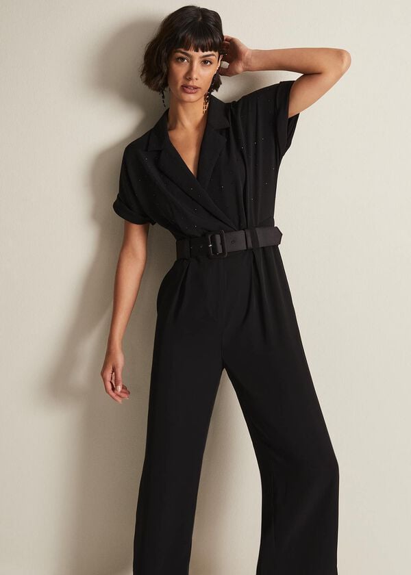 Phase Eight Constance Black Wide Leg Jumpsuit