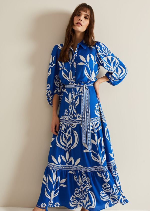Phase Eight Coralie Print Shirt Midaxi Dress