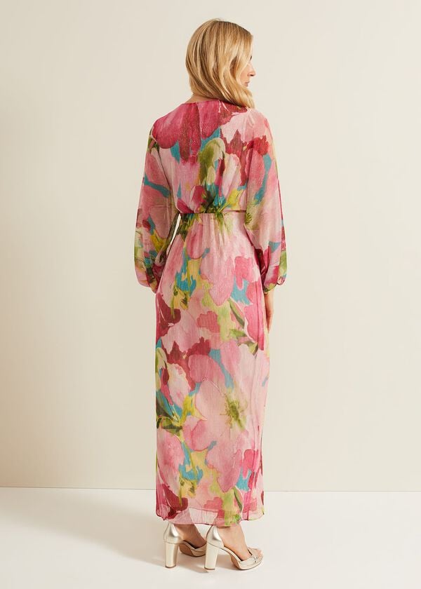 Phase Eight Cosmina Pleat Shimmer Maxi Dress