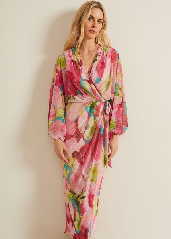 Phase Eight Cosmina Pleat Shimmer Maxi Dress