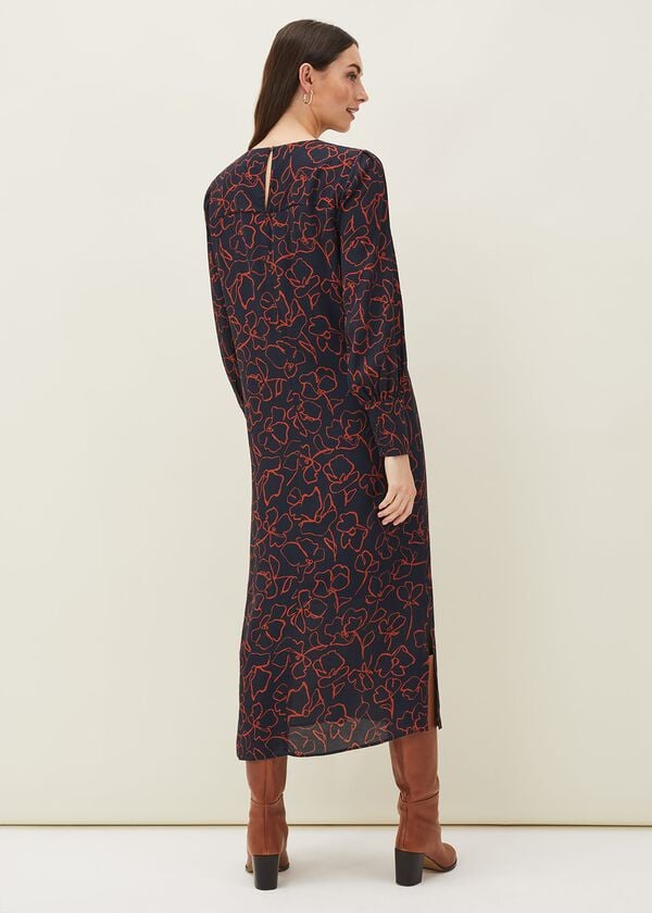 Phase Eight Cosmo Abstract Print Midi Dress