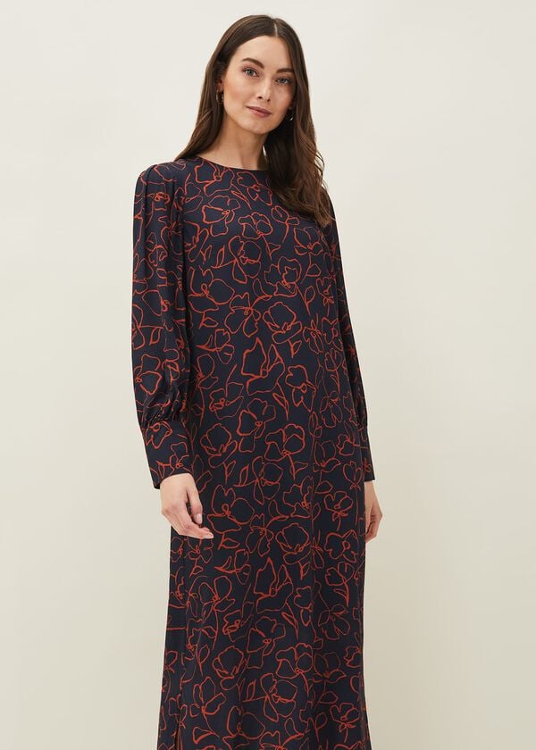 Phase Eight Cosmo Abstract Print Midi Dress