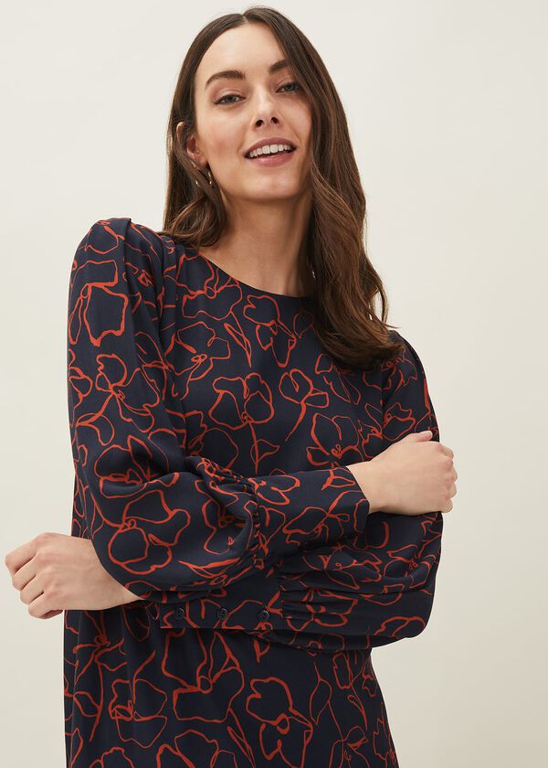 Phase Eight Cosmo Abstract Print Midi Dress