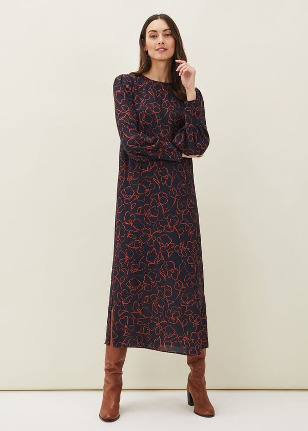 phase eight Cosmo Abstract Print Midi Dress