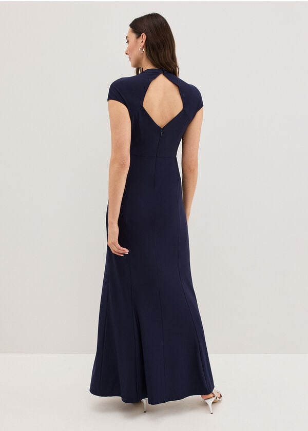 Phase Eight Daisy Navy Ruched Maxi Dress