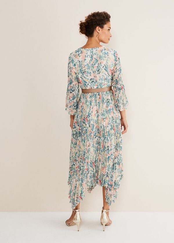 Phase Eight Dani Floral Pleated Midi Dress