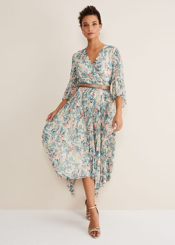 Phase Eight Dani Floral Pleated Midi Dress