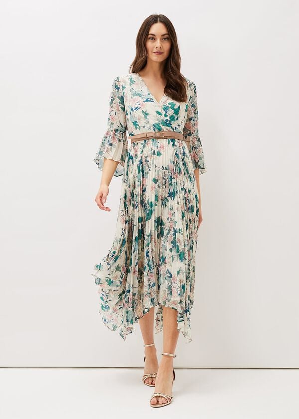 Phase Eight Dani Floral Pleated Midi Dress