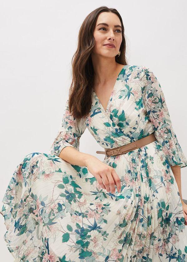 phase eight Dani Floral Pleated Midi Dress
