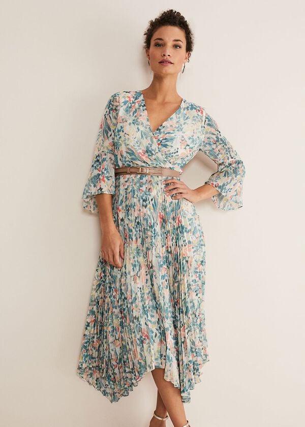 phase eight Dani Floral Pleated Midi Dress