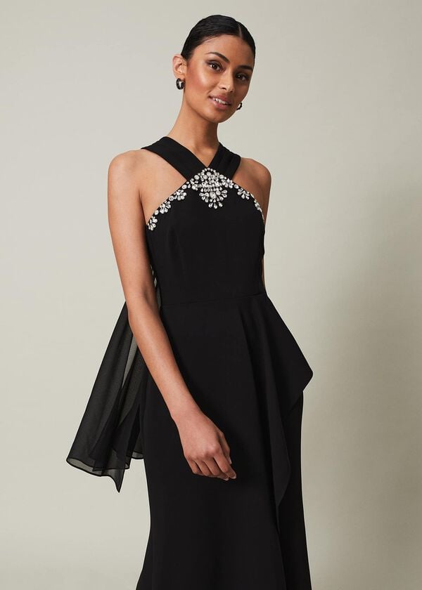 Phase Eight Danica Black Embellished Maxi Dress