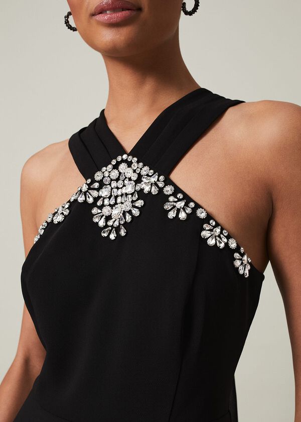 Phase Eight Danica Black Embellished Maxi Dress