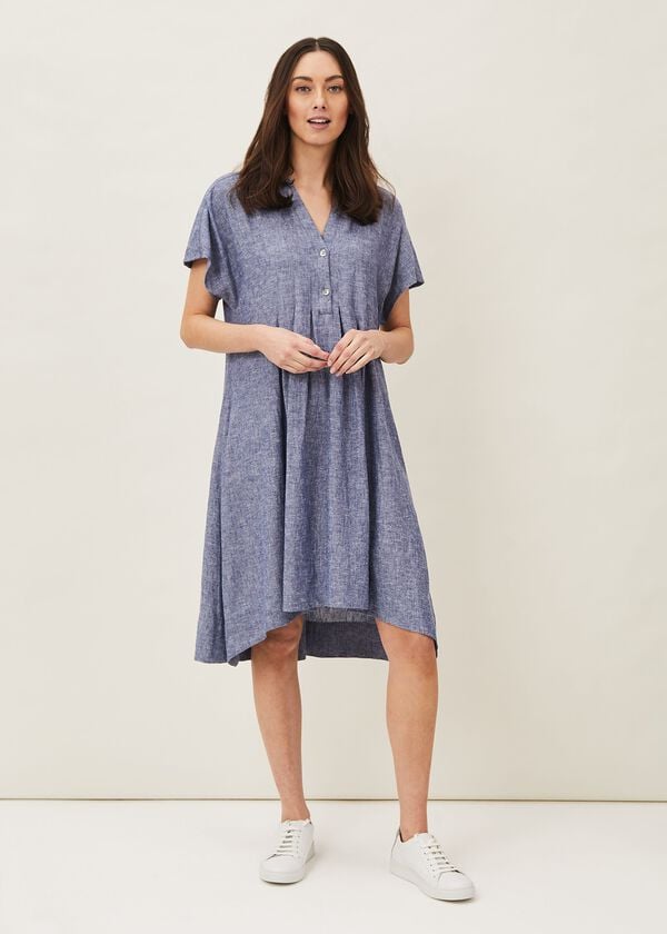 Phase Eight Danica Linen Swing Dress