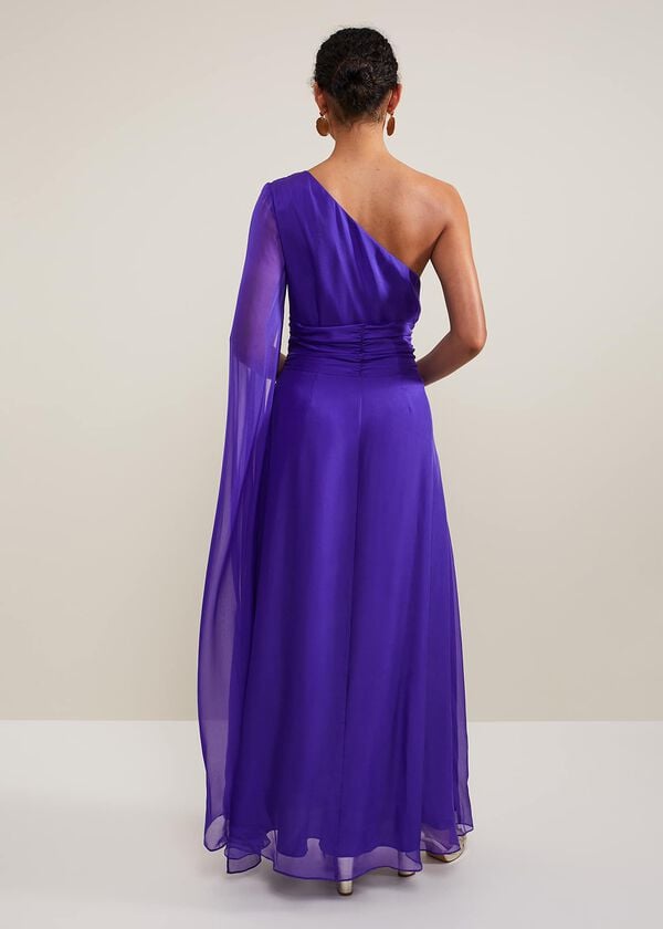 Phase Eight Darby Silk One Shoulder Maxi Dress