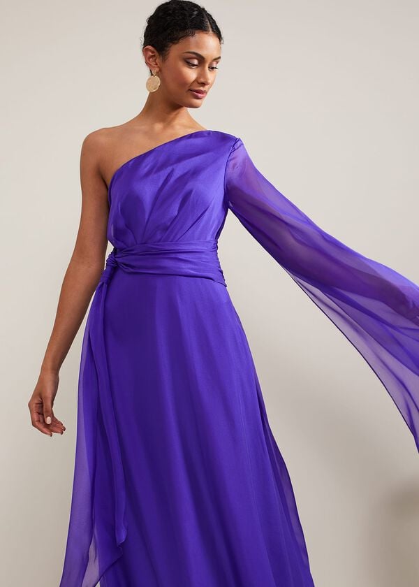 Phase Eight Darby Silk One Shoulder Maxi Dress
