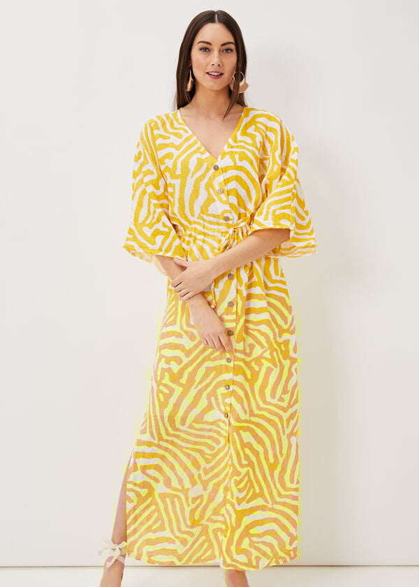 phase eight Dena Linen Zebra Print Maxi Dress
