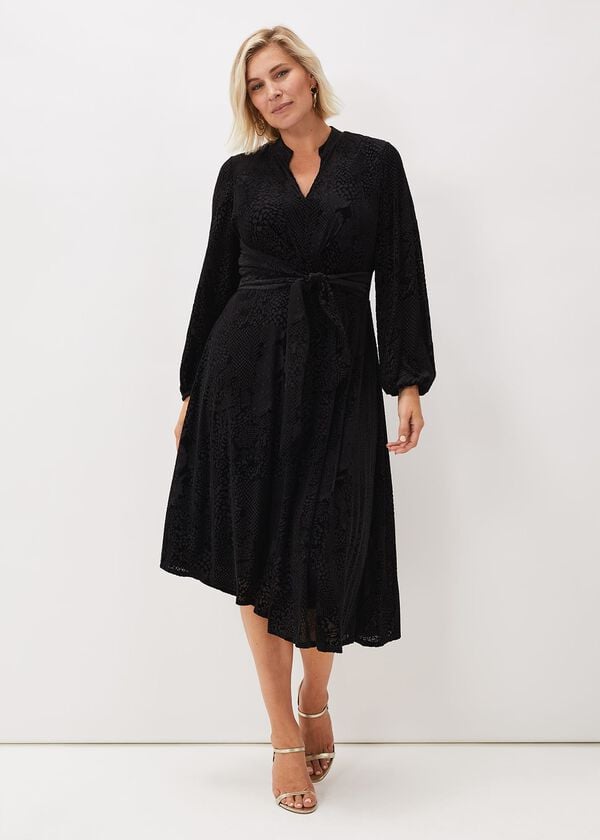 Phase Eight Devore Tie Asymmetric Dress