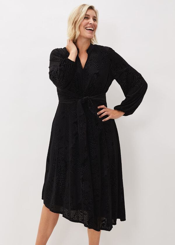 phase eight Devore Tie Asymmetric Dress