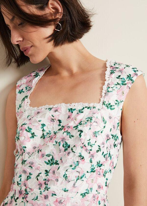 Phase Eight Diana Floral Lace Midi Dress