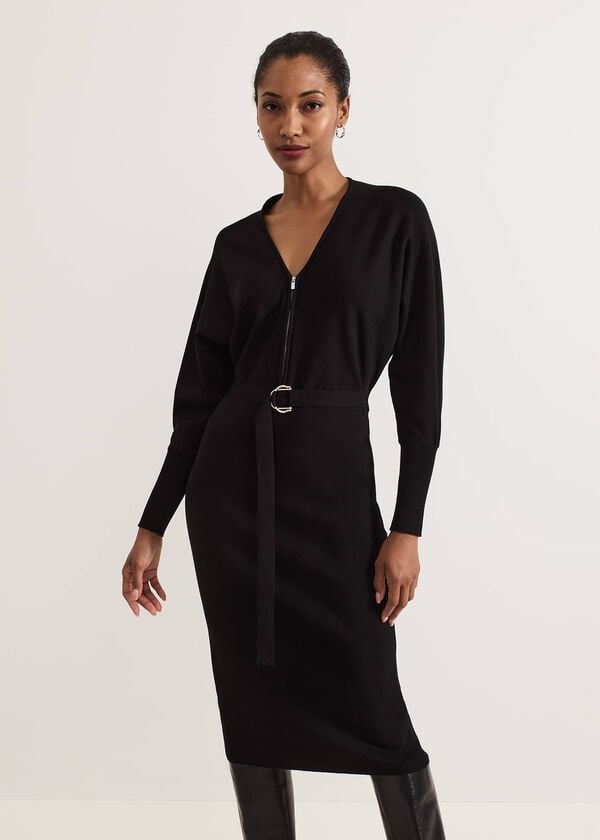 Phase Eight Dixie Batwing Zip Belted Dress